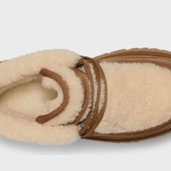 UGG® Classic New Heights Genuine Shearling Lace-Up Bootie (Women) - Picture 3 of 9